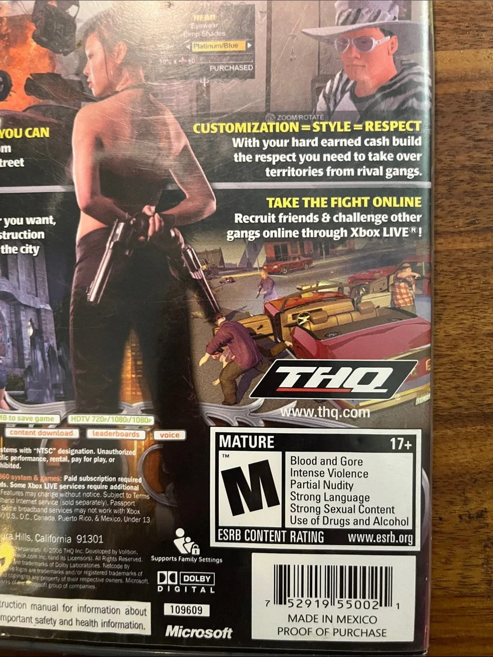 Saints Row (Platinum Hits) Edition for the Xbox 360 CIB